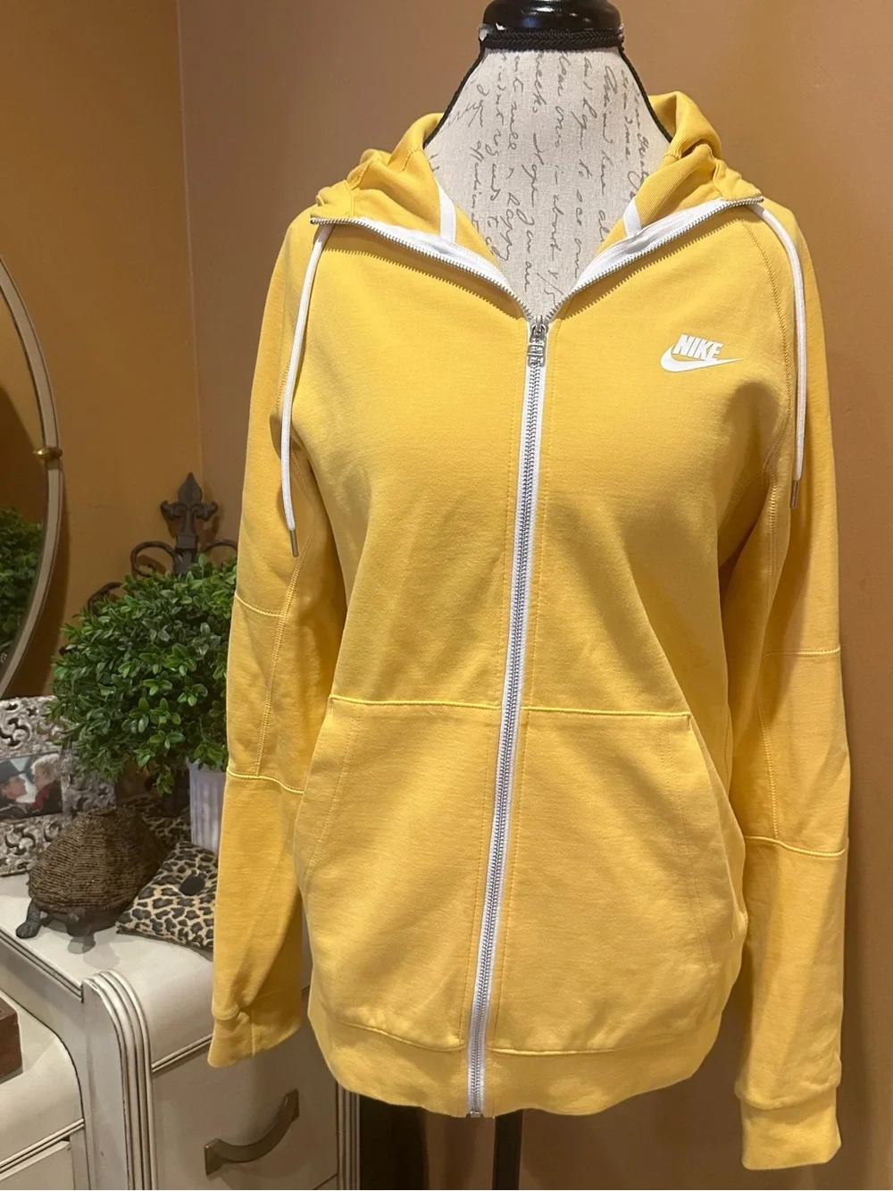 Nike golden yellow classic zip-up hoodie